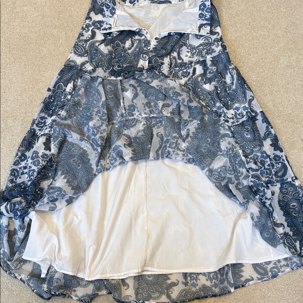 Boho Tiered Paisley Maxi Skirt and top in Blue and White - Picture 10 of 12